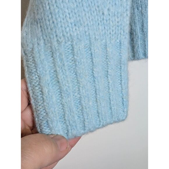 Madewell Alpaca Blend Turtleneck Sweater Sky Blue Hi Low NT592 XS NWT - Picture 10 of 14